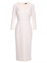 S372 Flower pencil dress - ivory