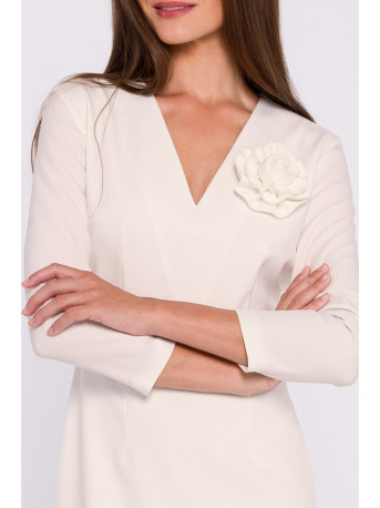 S372 Flower pencil dress - ivory