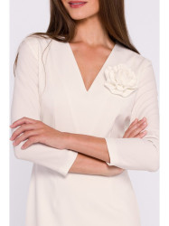 S372 Flower pencil dress - ivory