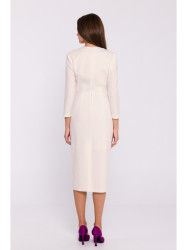 S372 Flower pencil dress - ivory