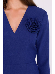 S372 Flower pencil dress - blue