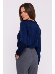 S375 Long-sleeved blouse - navy blue