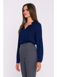 S375 Palaidinė ilgomis rankovėmis - tamsiai mėlyna