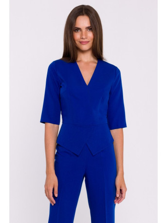 S377 Peplum jumpsuit - royal blue