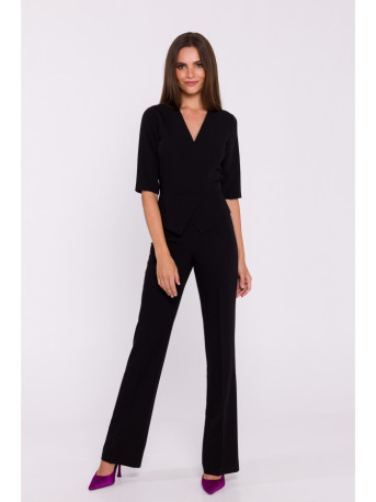 S377 Peplum jumpsuit - black