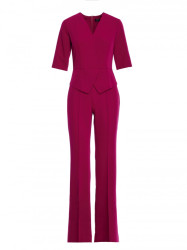 S377 Peplum jumpsuit - plum