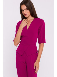 S377 Peplum jumpsuit - plum