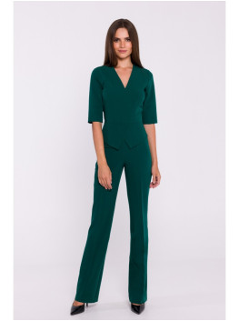 S377 Peplum kombinezonas - žalias