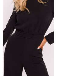 M811 Padded shoulder jumpsuit - black