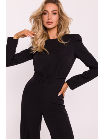 M811 Padded shoulder jumpsuit - black