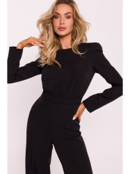 M811 Padded shoulder jumpsuit - black