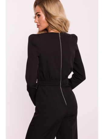 M811 Padded shoulder jumpsuit - black