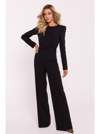 M811 Padded shoulder jumpsuit - black