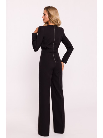 M811 Padded shoulder jumpsuit - black