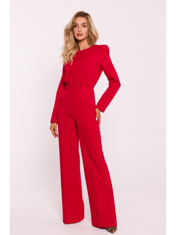 M811 Padded shoulder jumpsuit - red