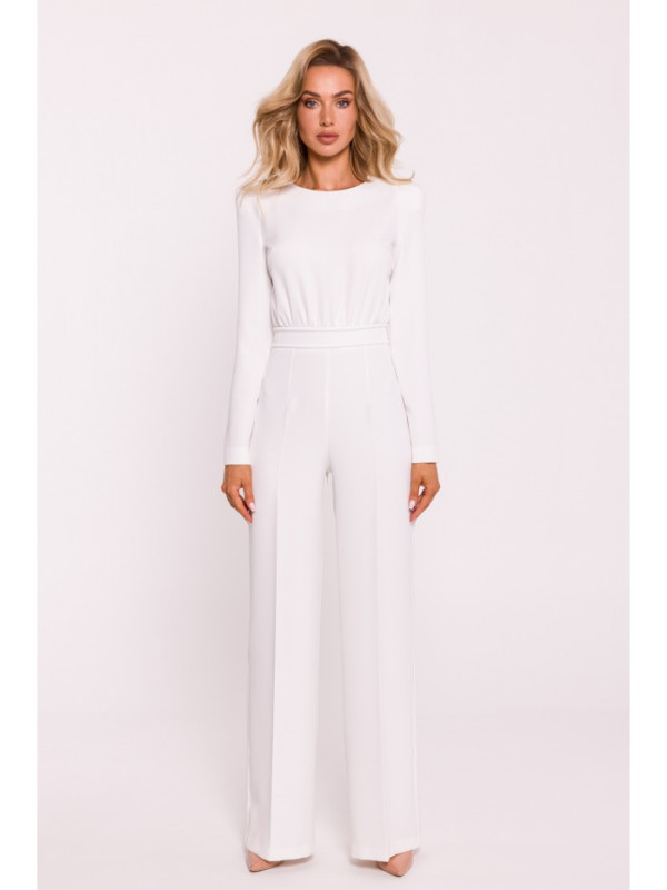 M811 Padded shoulder jumpsuit - ecru