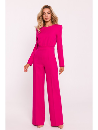M811 Padded shoulder jumpsuit - fuchsia