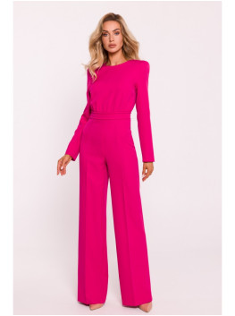 M811 Padded shoulder jumpsuit - fuchsia