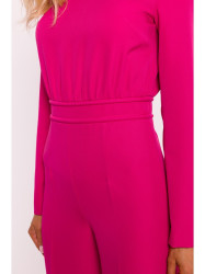 M811 Padded shoulder jumpsuit - fuchsia