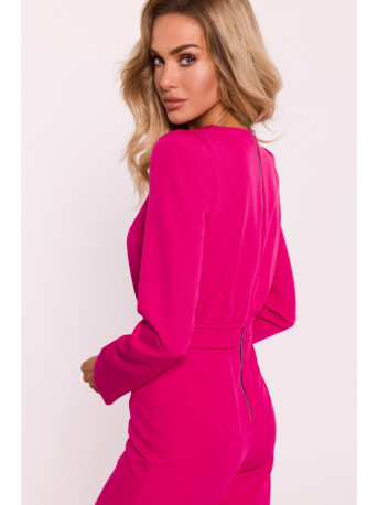 M811 Padded shoulder jumpsuit - fuchsia