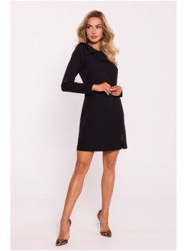 M814 Mini dress with shoulder bow - black