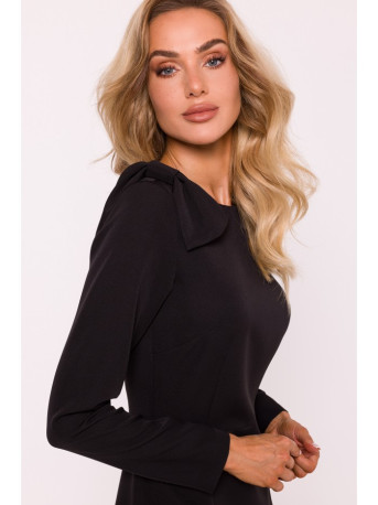 M814 Mini suknelė su lankeliu ant peties - juoda