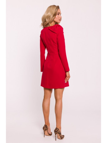 M814 Mini dress with shoulder bow - red