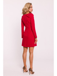 M814 Mini dress with shoulder bow - red