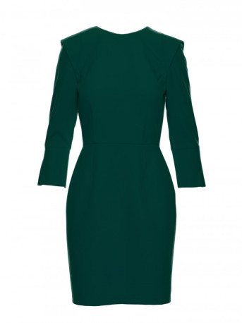 M815 Mini dress with split sleeves - bottle green