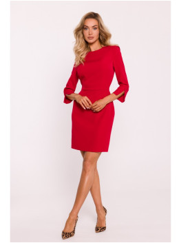 M815 Mini dress with split sleeves - red