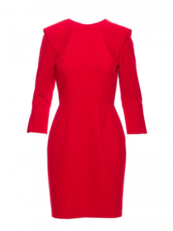 M815 Mini dress with split sleeves - red
