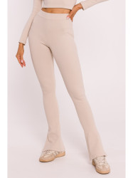 M816 Ribbed leggings with split leg design - sandy