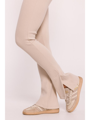 M816 Ribbed leggings with split leg design - sandy