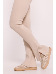 M816 Ribbed leggings with split leg design - sandy