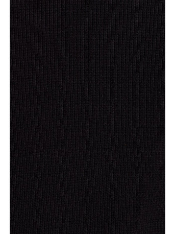 M817 Ribbed long-sleeved corset top - black