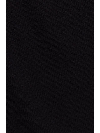 M820 Asymmetrical neckline rib knit dress - black