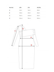 M820 Asymmetrical neckline rib knit dress - red