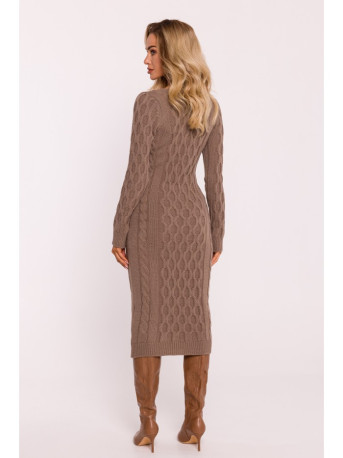 M824 V-neck sweater dress - cappuccino
