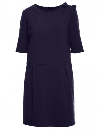 M422 Drop waist dress with a bow - navy blue