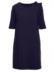 M422 Drop waist dress with a bow - navy blue