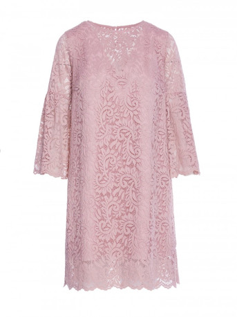 S380 Trapeze shaped lace dress - powder