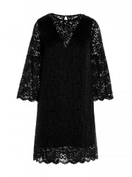 S380 Trapeze shaped lace dress - black