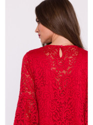S380 Trapeze shaped lace dress - red