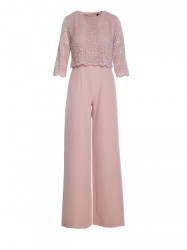 S381 Lace detail jumpsuit - powder