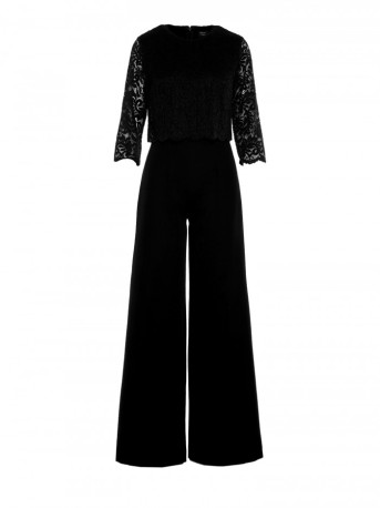 S381 Lace detail jumpsuit - black