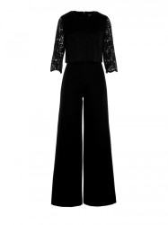 S381 Lace detail jumpsuit - black
