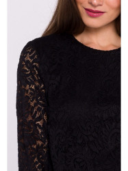 S381 Lace detail jumpsuit - black