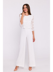 S381 Lace detail jumpsuit - ecru