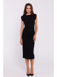S382 Sleeveless midi dress - black