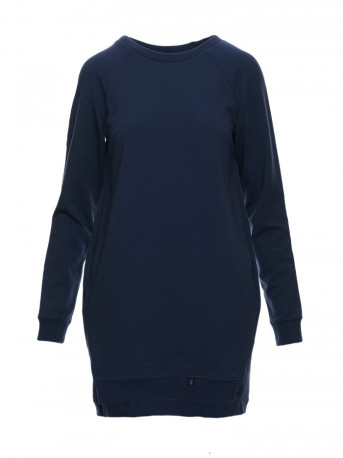 B101 Oversized tunic with split sides - navy blue